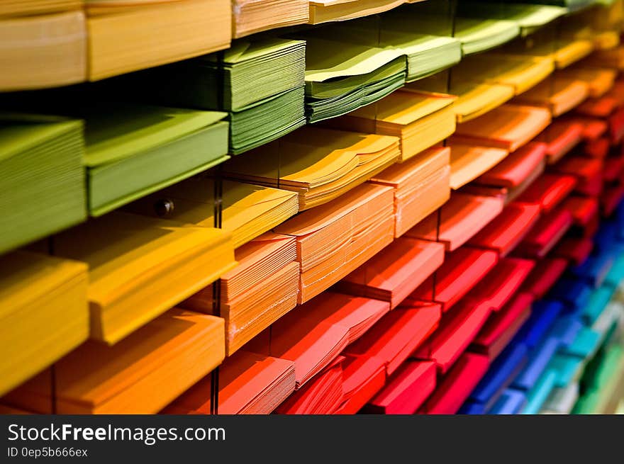 Multi Colored Folders Piled Up