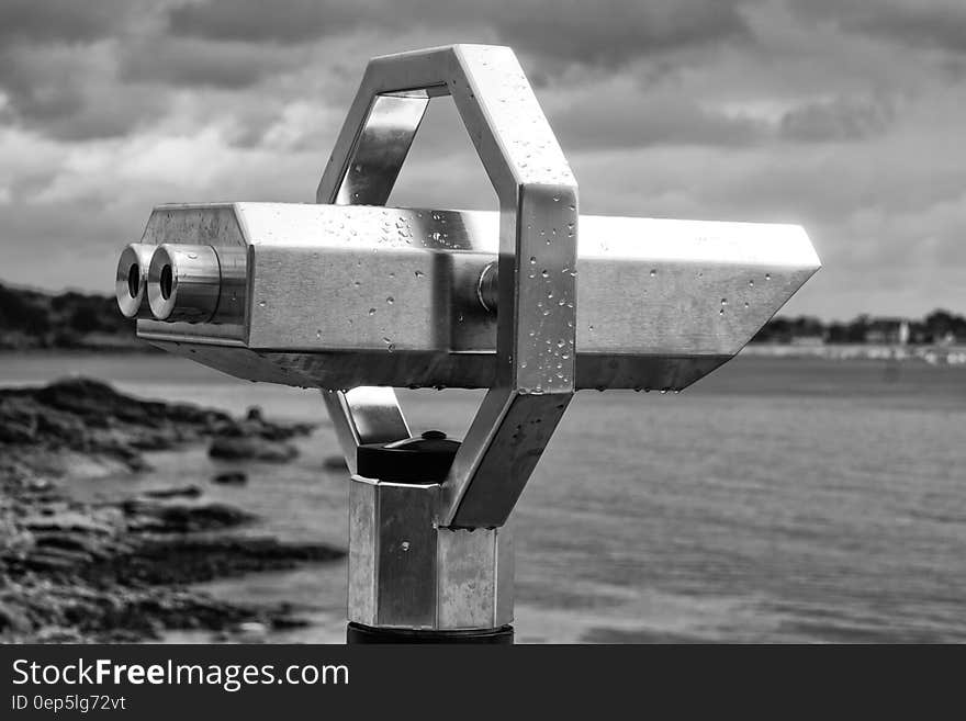 Grayscale Photography of Tower Viewer