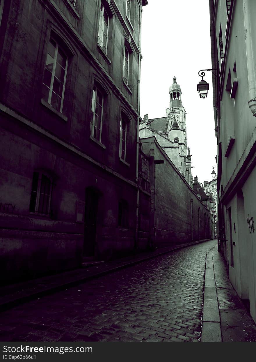 Clear Street Near White Concrete Buildings