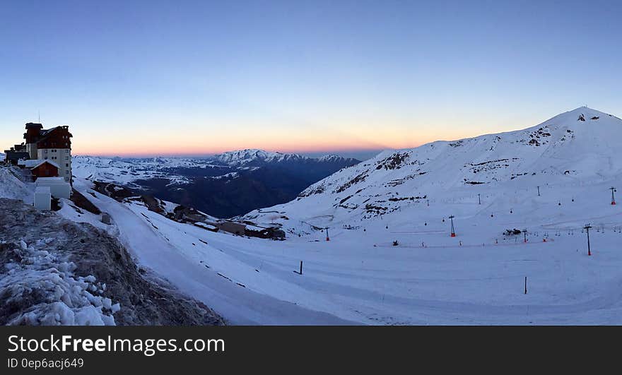 High Angle Photo of Snow Mountain