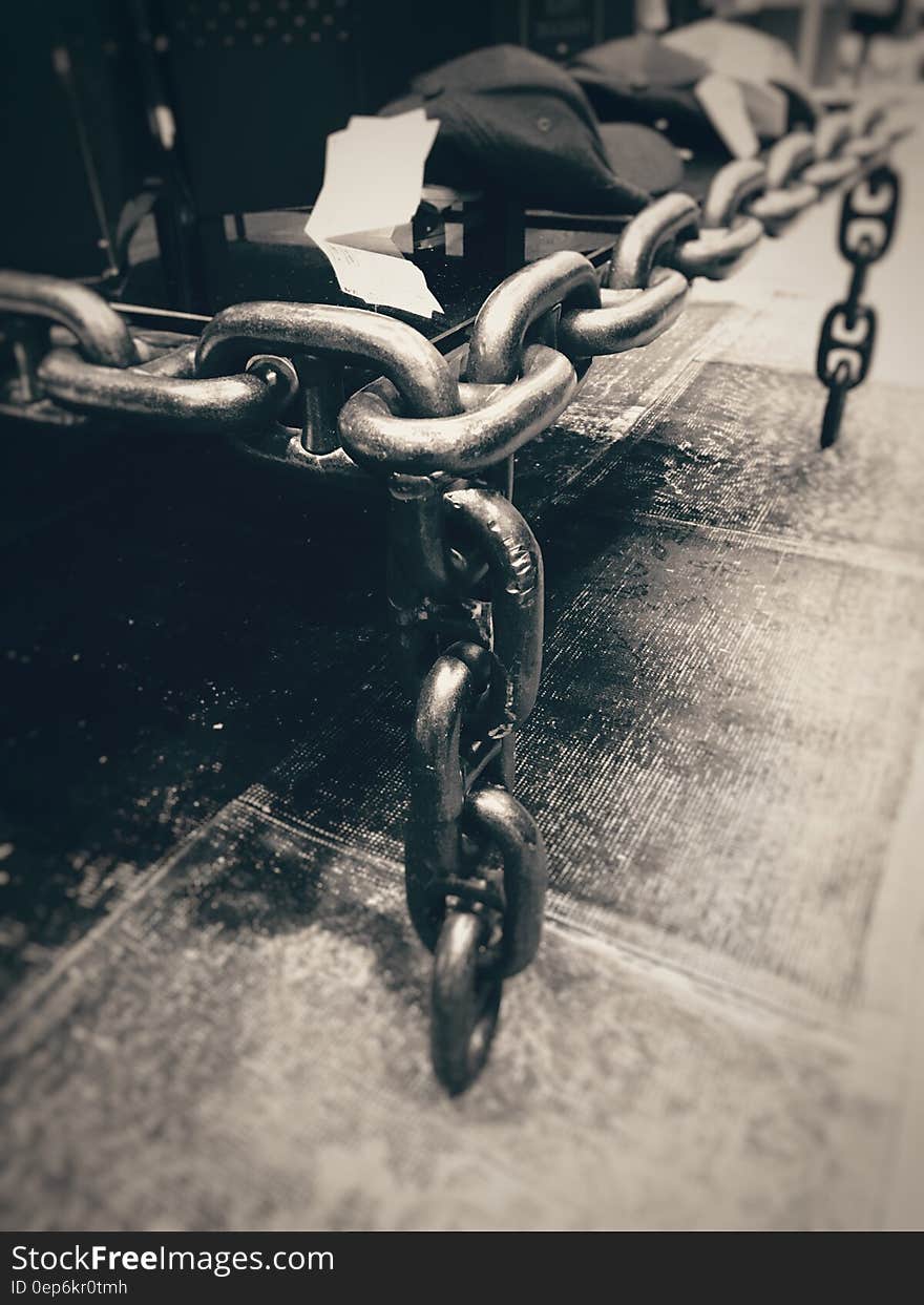 Steel Chains in Grayscale Photography