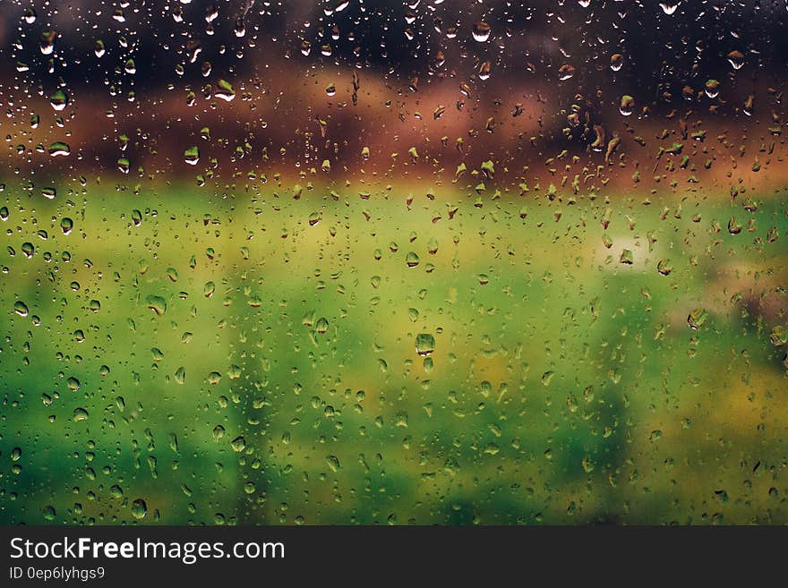 Clear White Glass With Rain Drops