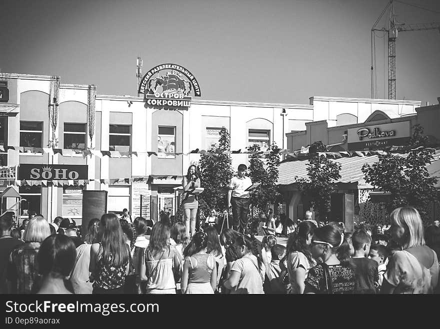 Black and White Photo of Soho Crowd