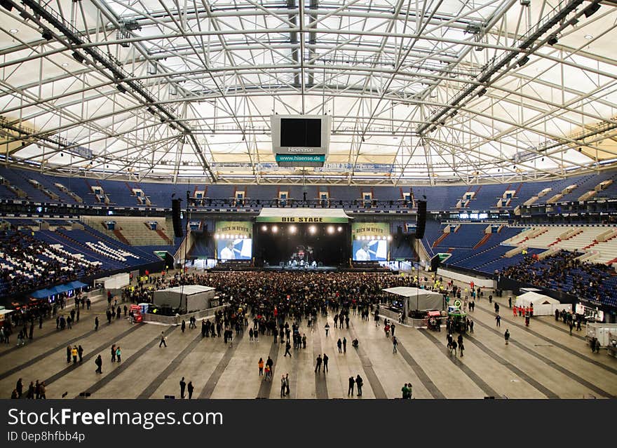 Crowded People Standing Watching Live during Daytime