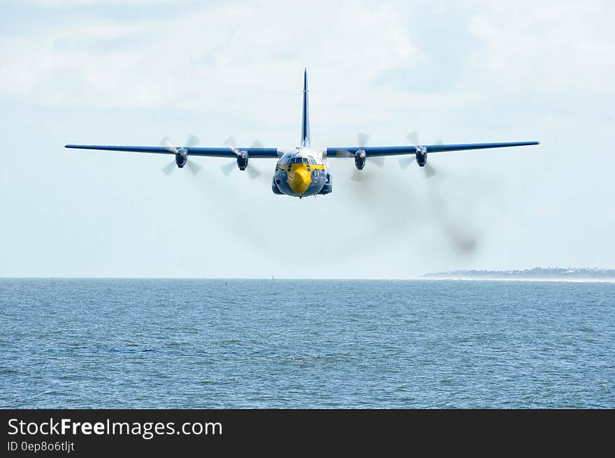 Blue Flying Airplane