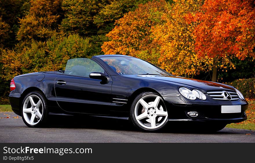 Black Mercedes Benz Convertible Coupe Sl Class