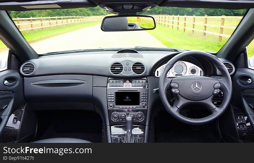 Black Mercedes Benz Car Interior