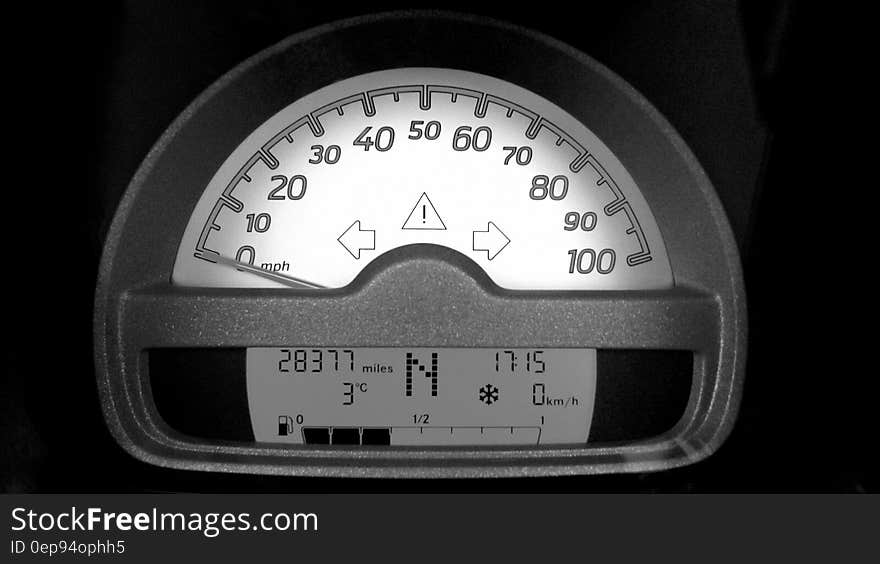 Motorcycle Speedometer at 0