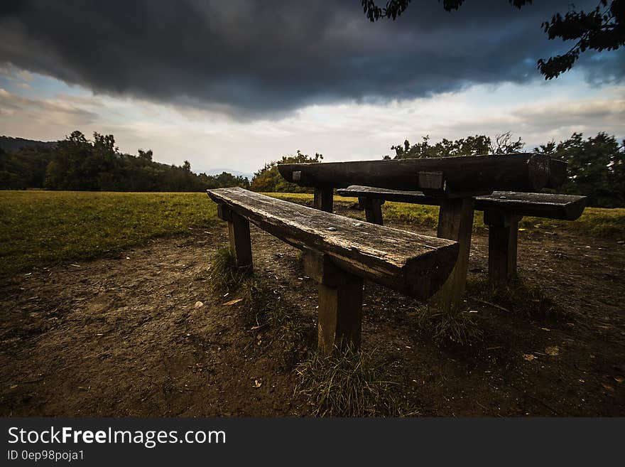 Picnic Table on Grass Field during Daytime