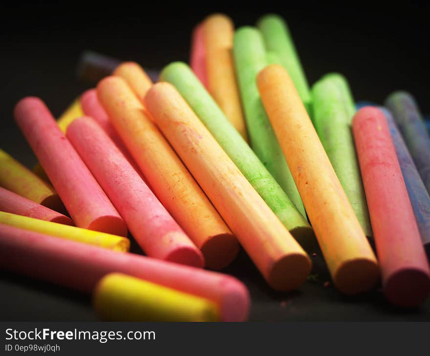 Orange Red and Green Piled Up Chalk