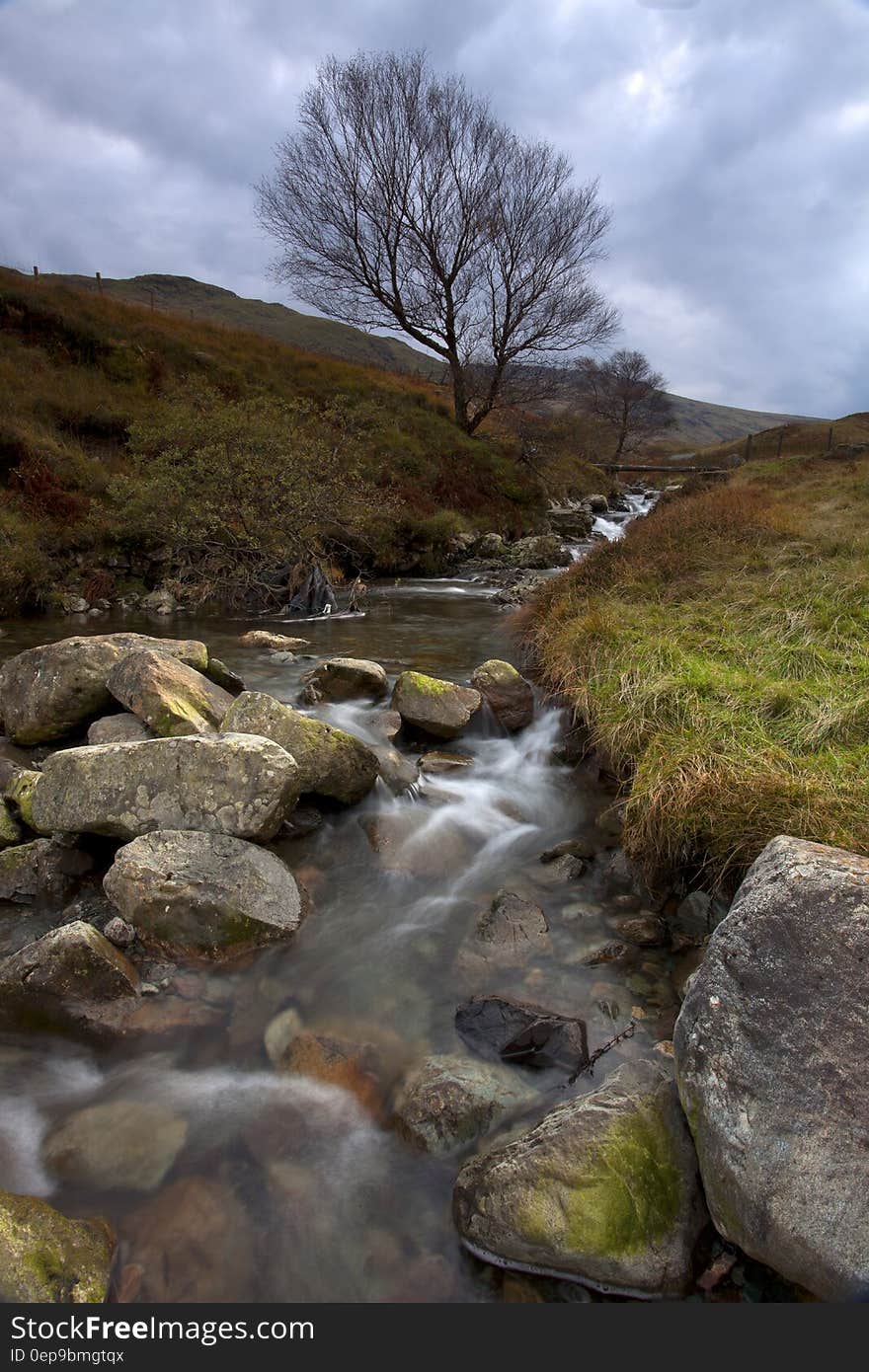 Waters Flowing Calmly in the River