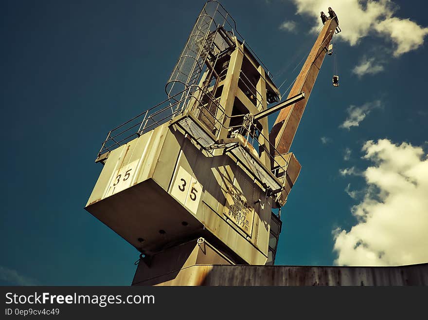 White and Brown Metal Crane