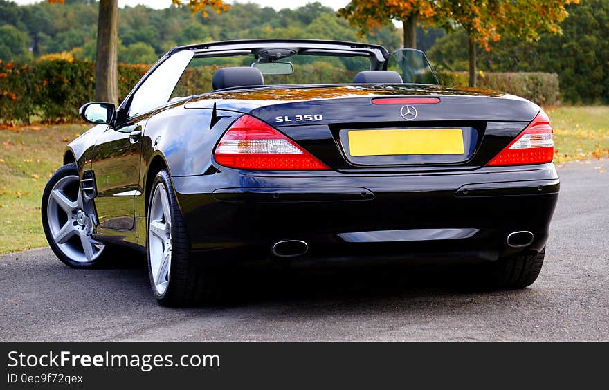 Black Mercedes Benz Sl 350 Convertible Coupe