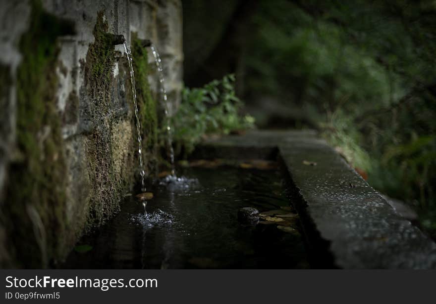 Water Drop on Concrete Wall