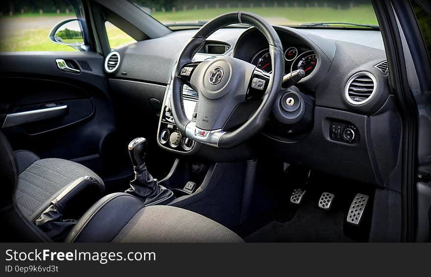 Black Car Steering Wheel