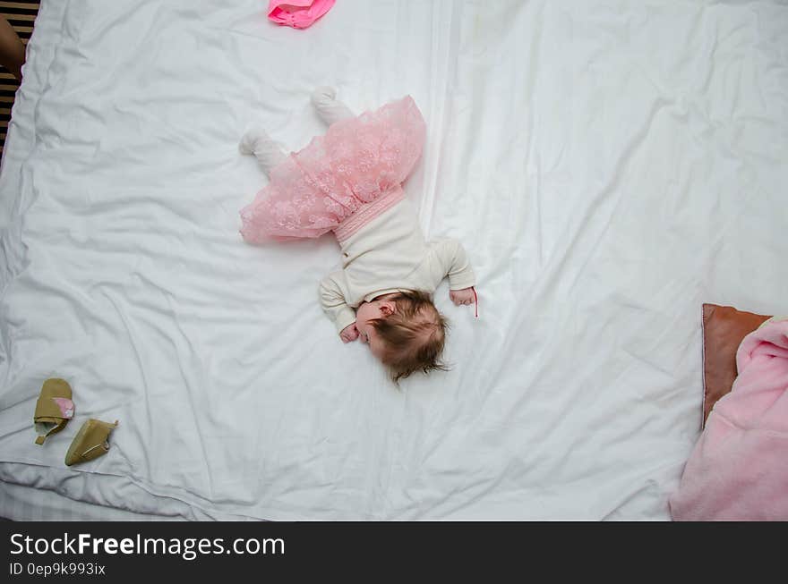 Baby&#x27;s White and Pink Outfit