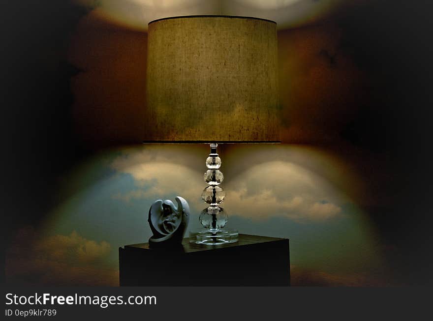 Clear and Brown Table Lamp