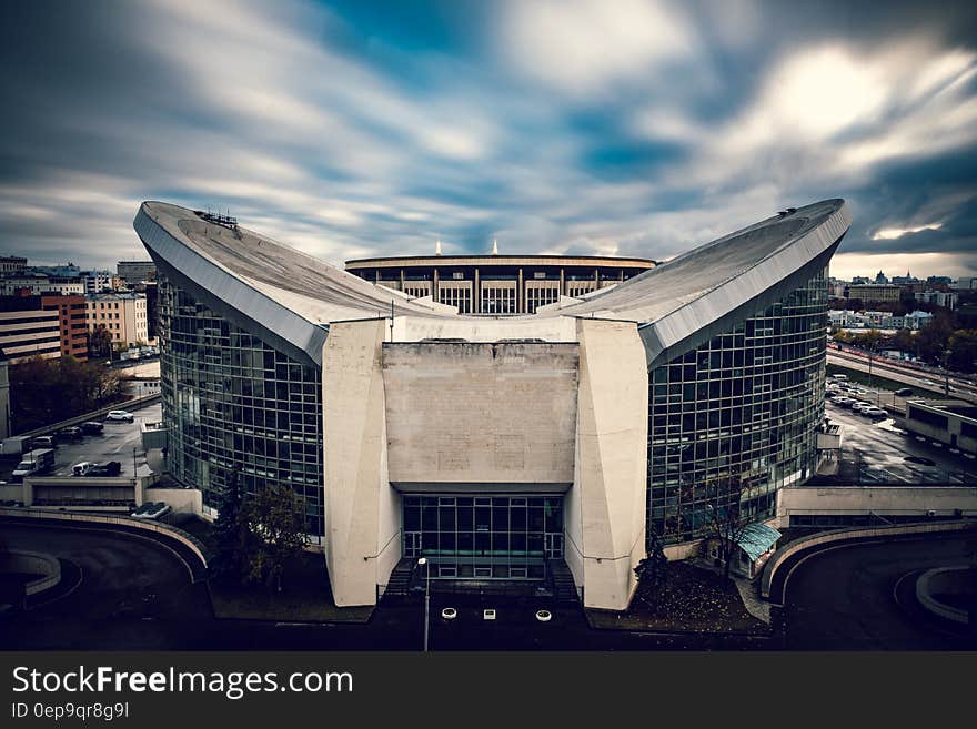 White and Gray Concrete Stadium