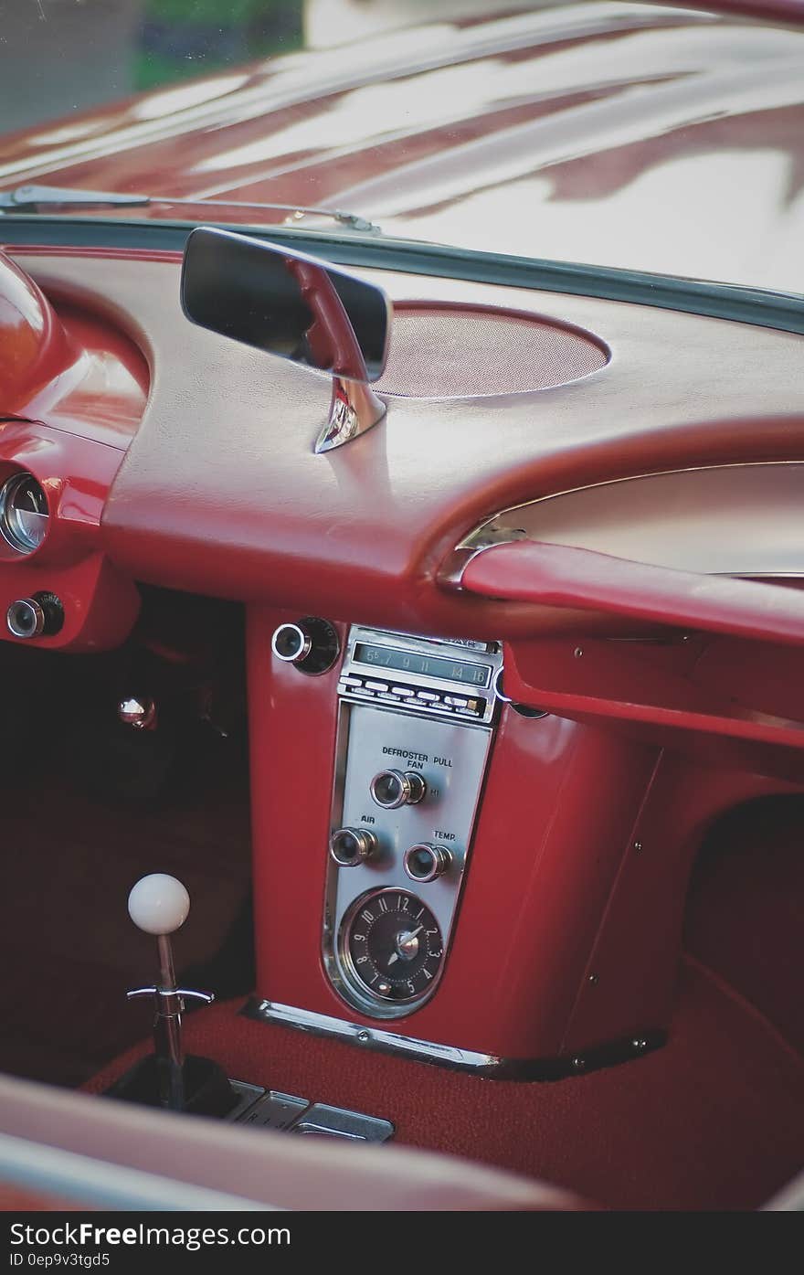 Classic Corvette convertible interior dashboard. Classic Corvette convertible interior dashboard.