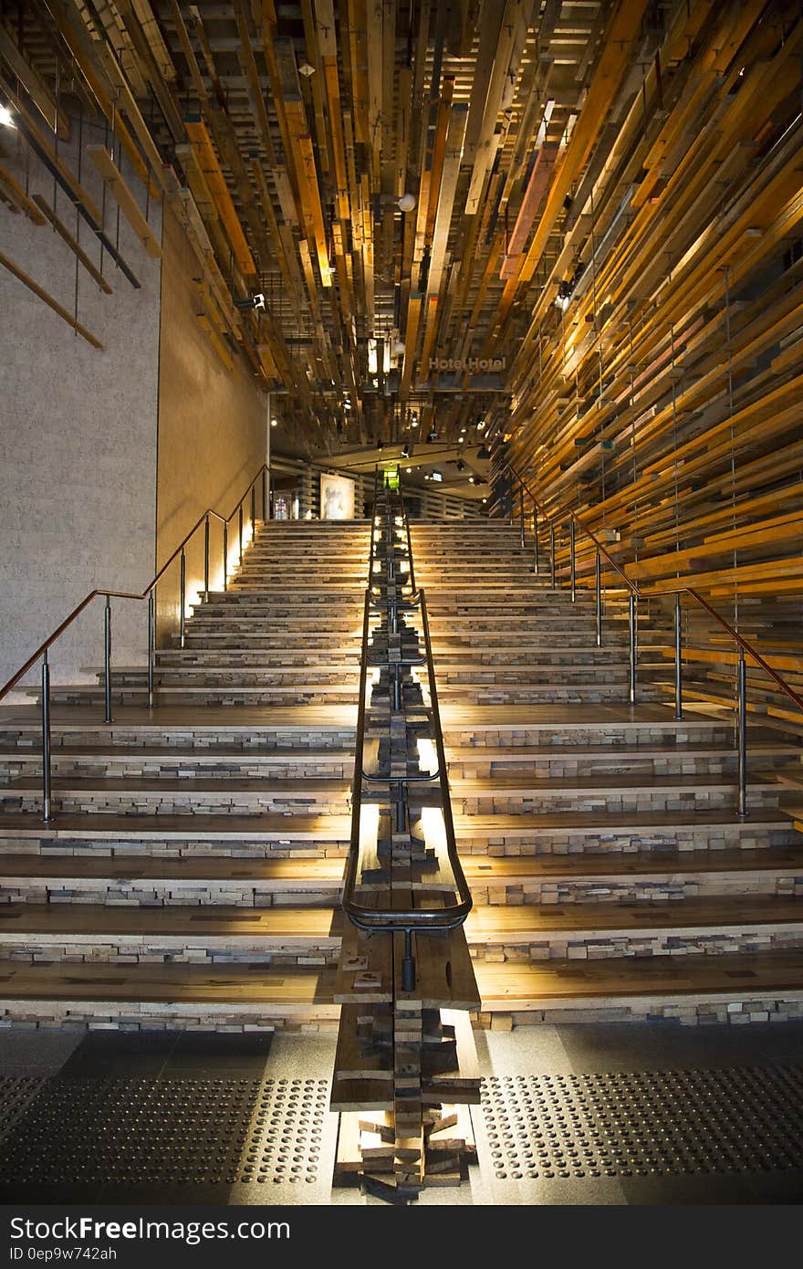 Brown and White Stair Case Indoors