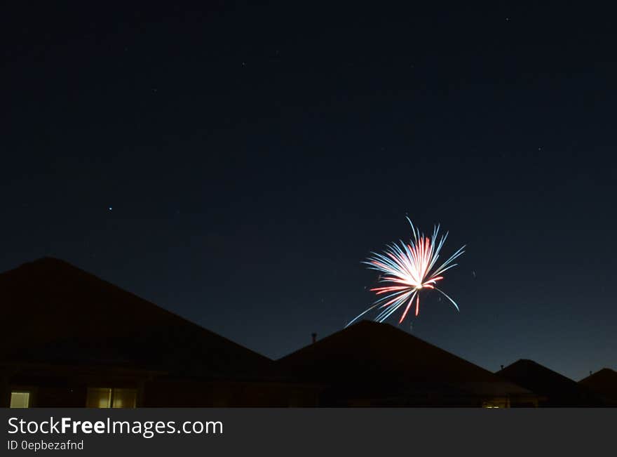 Blue Red Fireworks