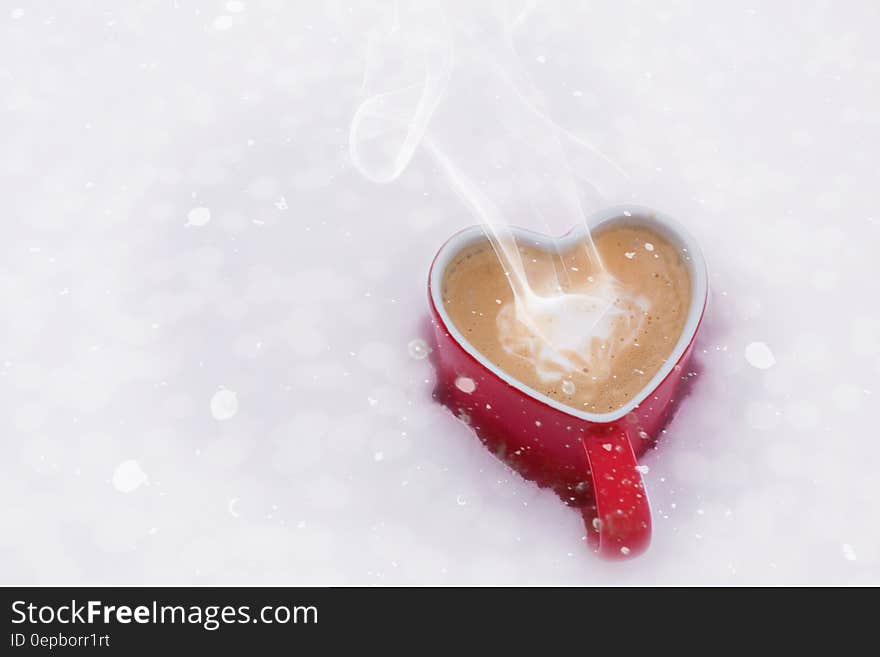 Red Ceramic Heart Shaped Mug