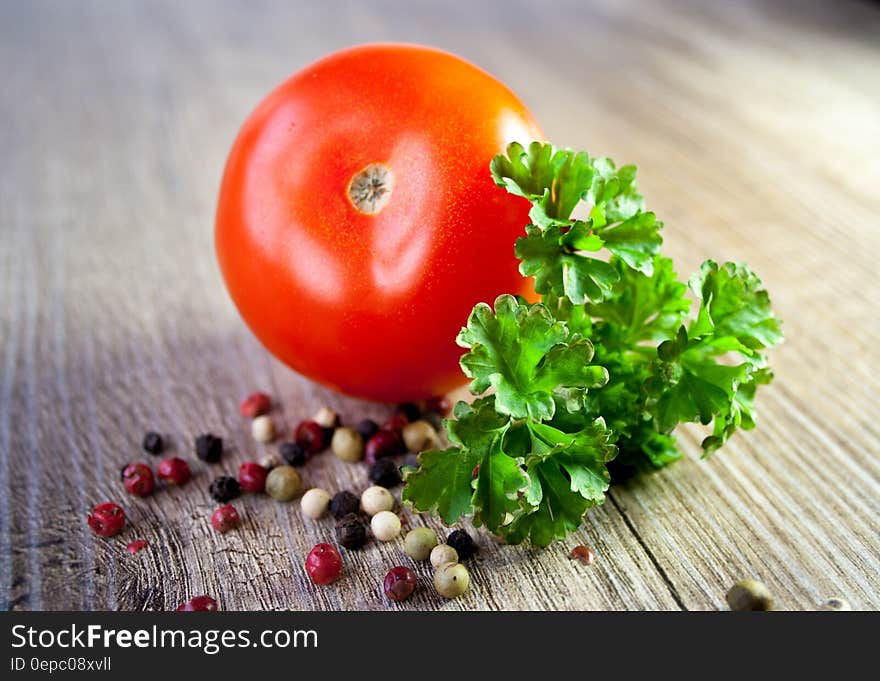 Red Tomato on Gray Surface