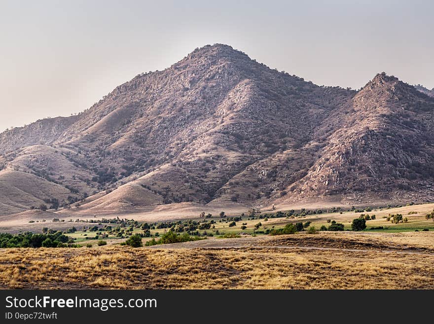 A dry hilly landscape in California, USA.