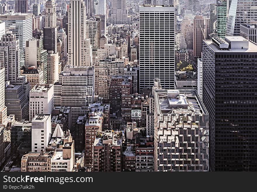 A view over the Manhattan cityscape in New York City, USA. A view over the Manhattan cityscape in New York City, USA.