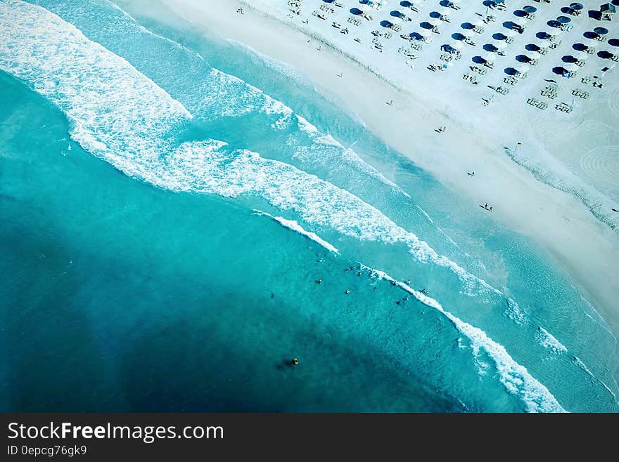 Seashore Aerial Photography during Daytime