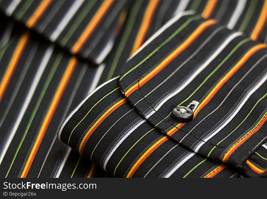 Black White Green Yellow and Orange Pinstripe Pocket