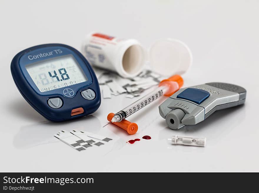 Blood glucose testing supplies for diabetics. Blood glucose testing supplies for diabetics.