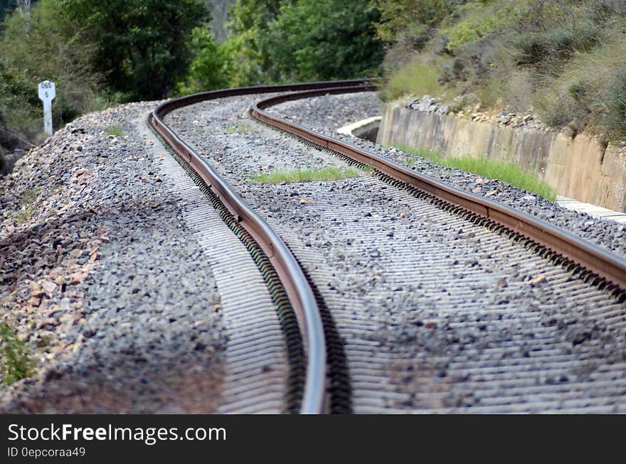 Train Tracks Winding a Mill