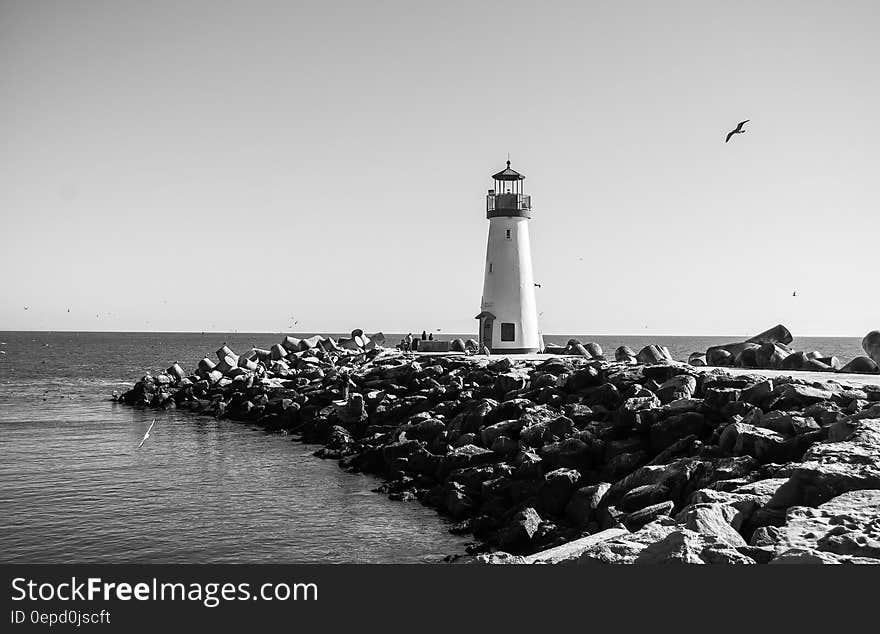 Walton Lighthouse Santa Cruz , California, United States, America protecting entrance to small craft harbor. Walton Lighthouse Santa Cruz , California, United States, America protecting entrance to small craft harbor.