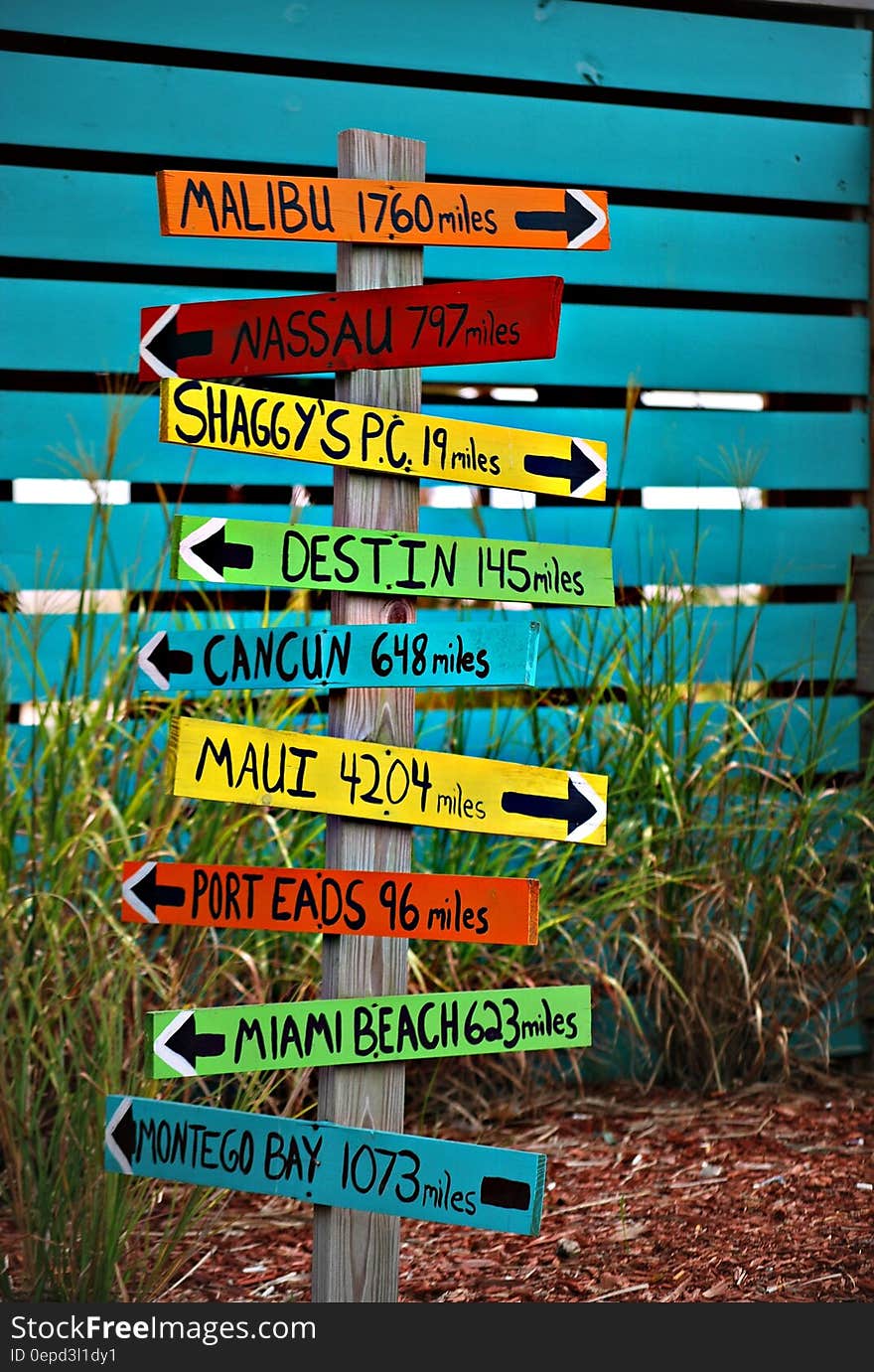 Brown Wooden Destination Arrow Guide