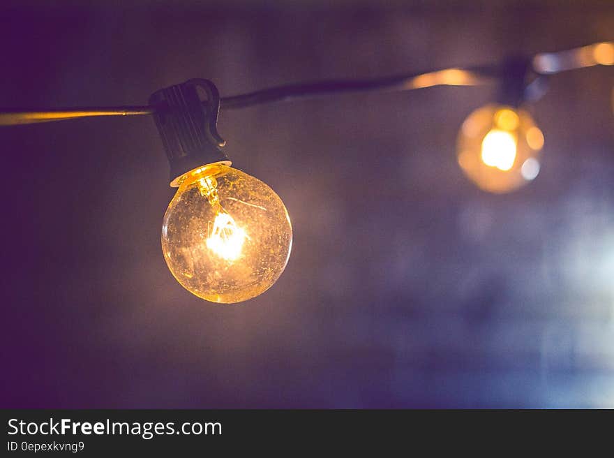 Shallow Focus Photography of Yellow String Light