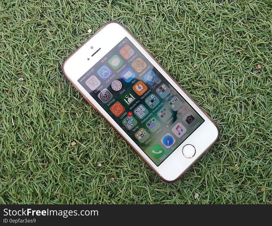 Silver Iphone on a Green Grass