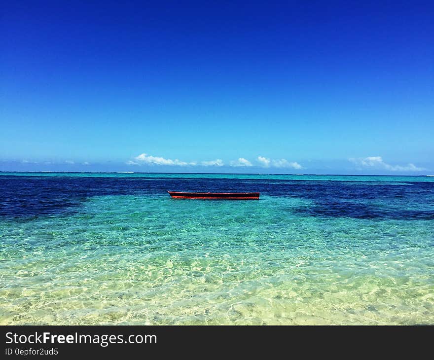 Boat in the Middle of Atoll Photo