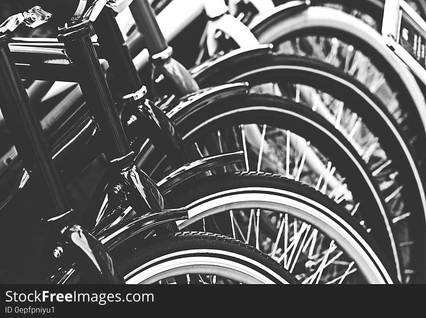 Grayscale Photography of Bicycle