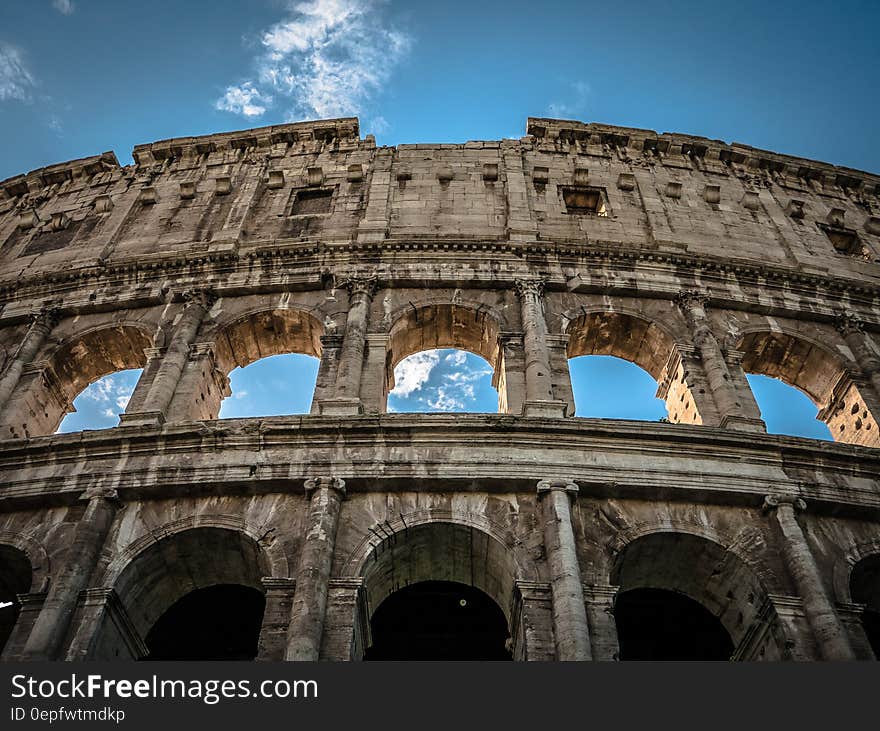 Low Angle of the Colosseum Rome at Daytime