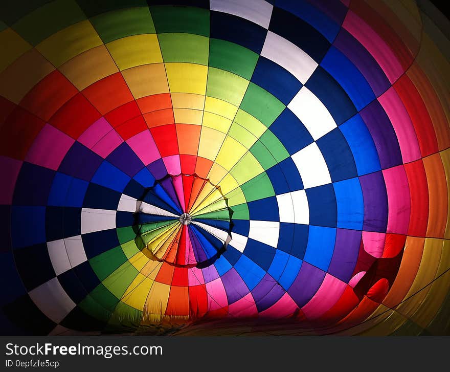 Abstract colors and geometric design inside hot air balloon. Abstract colors and geometric design inside hot air balloon.