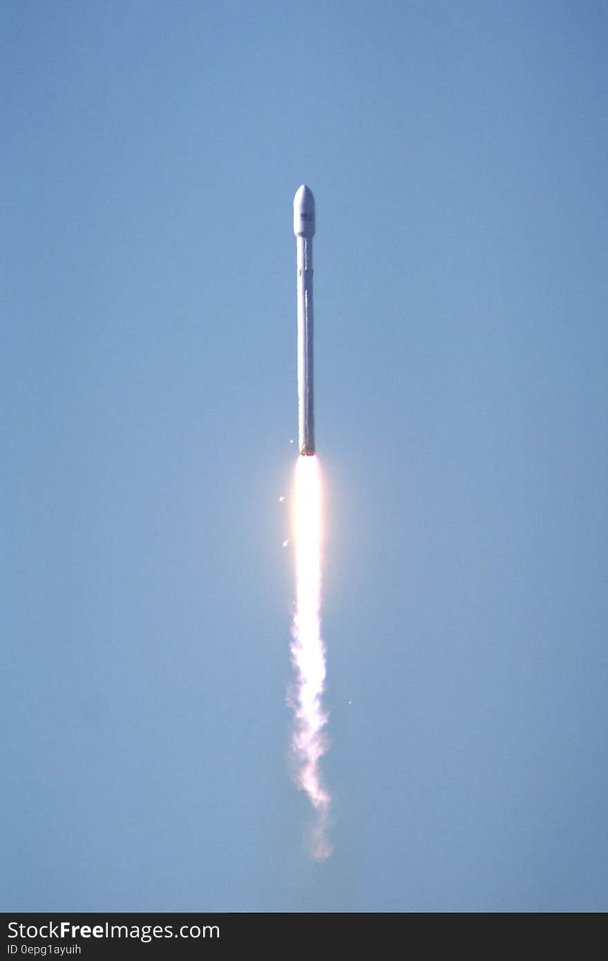 A Falcon rocket from SpaceX blasting off. A Falcon rocket from SpaceX blasting off.