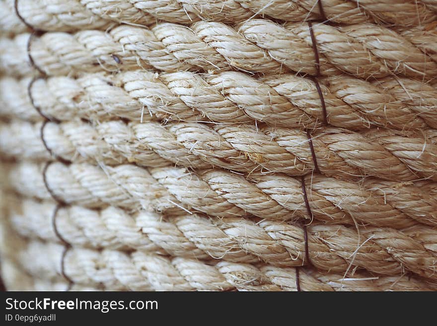 Close up of coiled braided rope. Close up of coiled braided rope.