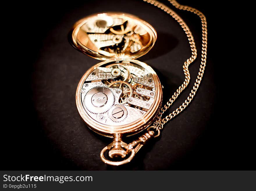 Gold Skeleton Pocketwatch