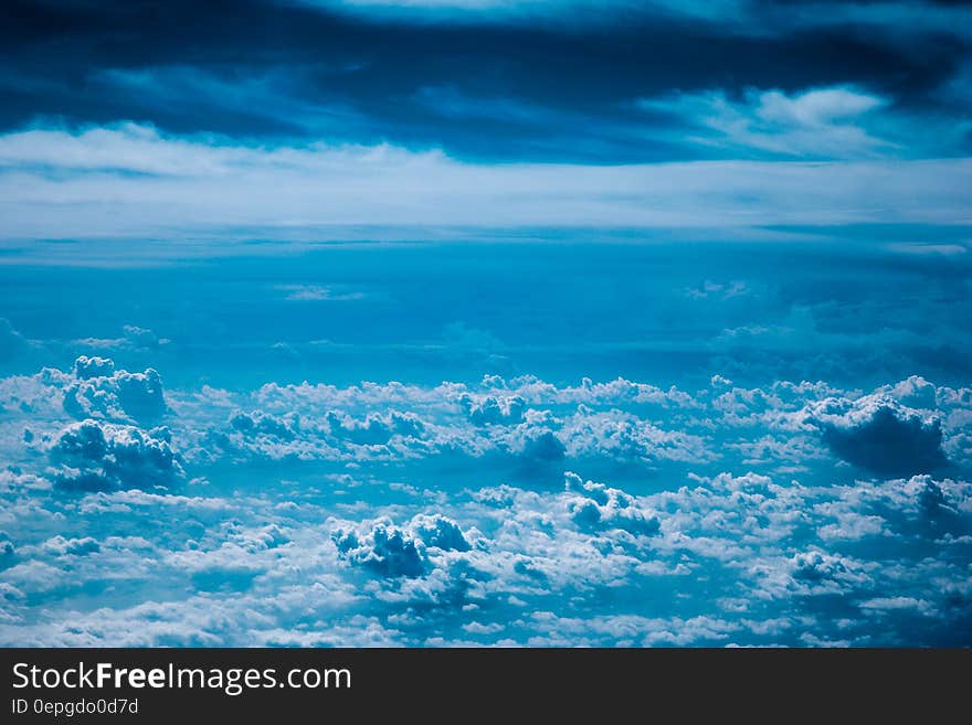 White clouds in blue sky horizon. White clouds in blue sky horizon.