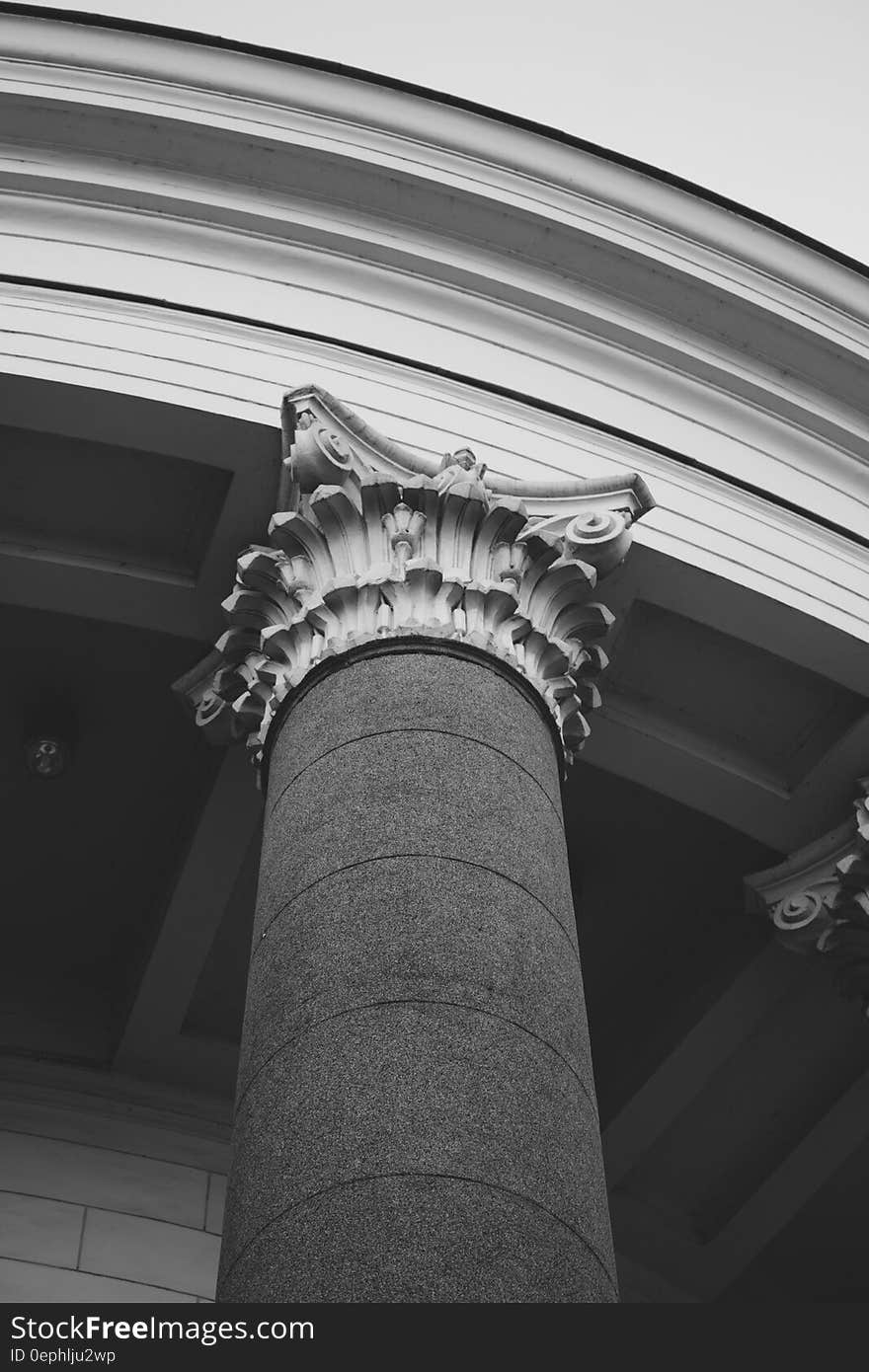 Grayscale Photo of Pillar