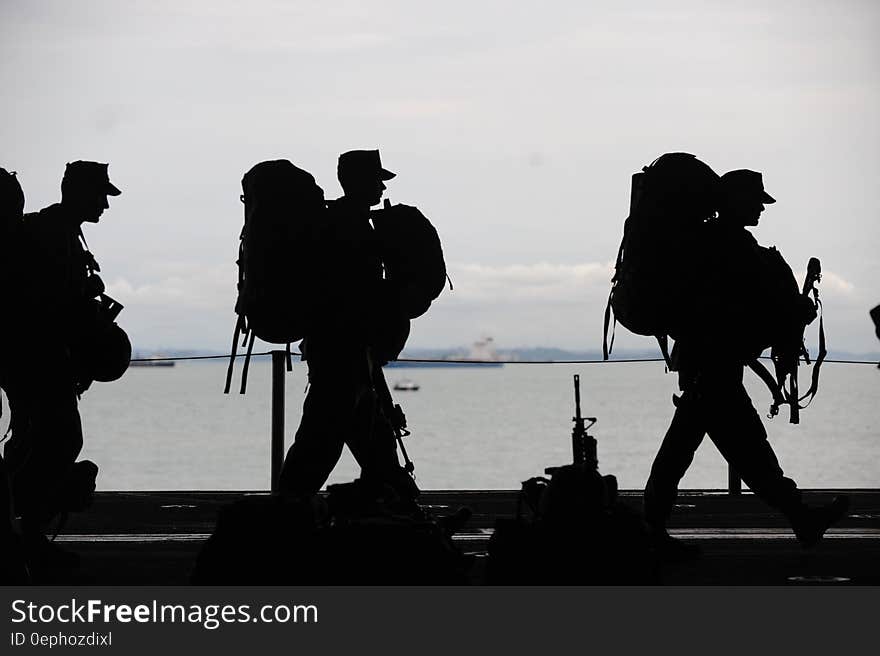 Line of Soldiers Walkin