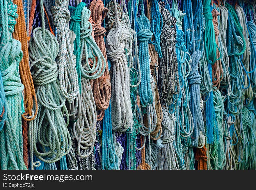 Bunch of Assorted Colored Woven Rope