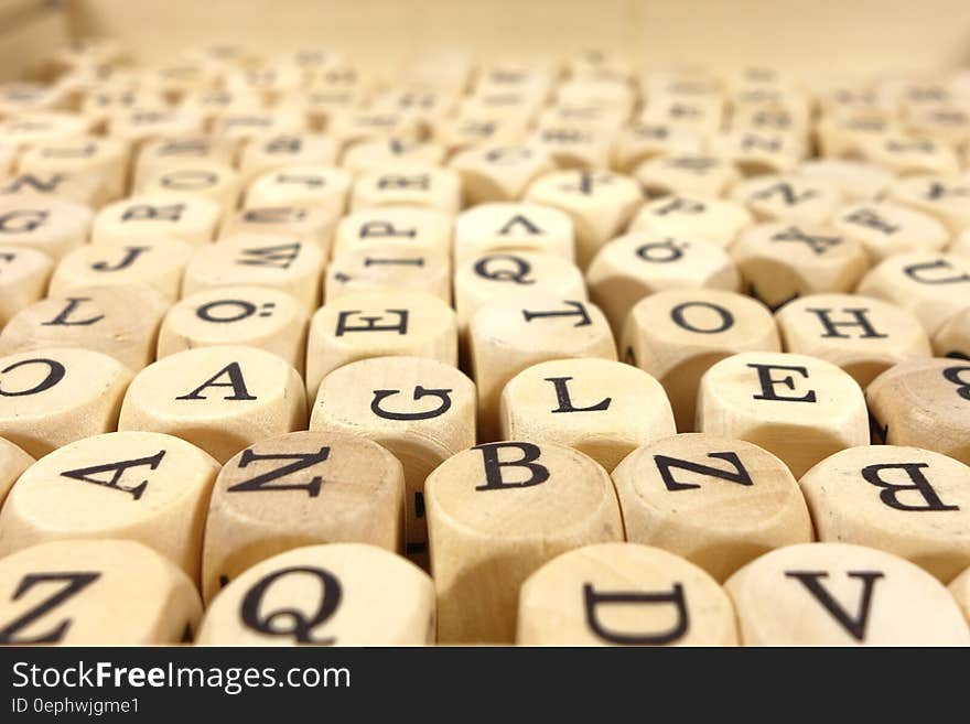 White Alphabet Dice