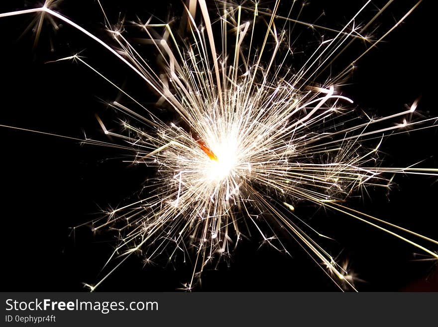 White Sparkler during Night Time